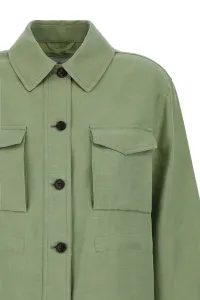 Bunda Woolrich Viscose Linen Overshirt Sage