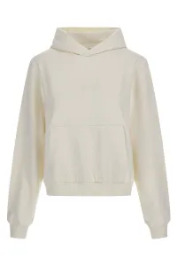 Mikina Woolrich Cotton Fleece Logo Hoodie Plaster White