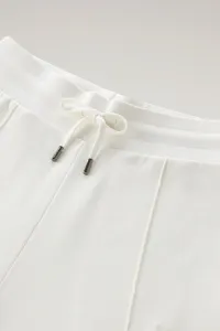 Tepláky Woolrich Cotton Fleece Wide Leg Pant Plaster White
