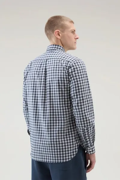 Košeľa Woolrich Light Check Shirt Micro Check Blue