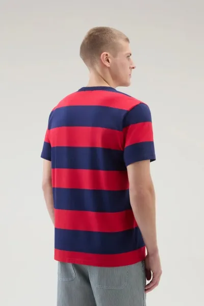 Tričko Woolrich Striped T-Shirt Red Stripe