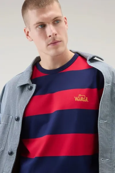 Tričko Woolrich Striped T-Shirt Red Stripe