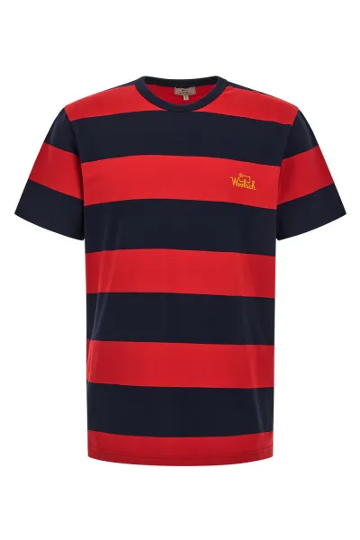 Tričko Woolrich Striped T-Shirt Red Stripe