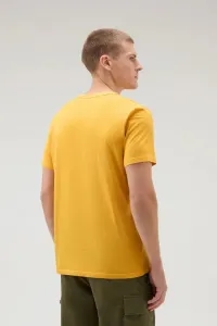Tričko Woolrich Garment Dyed Logo T-Shirt Golden Glow