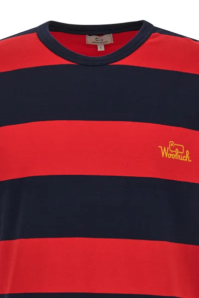Tričko Woolrich Striped T-Shirt Red Stripe