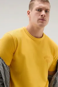 Tričko Woolrich Garment Dyed Logo T-Shirt Golden Glow