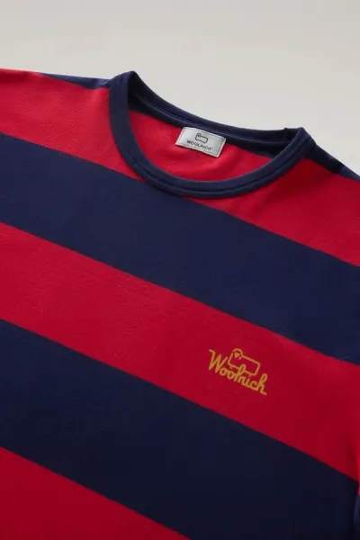 Tričko Woolrich Striped T-Shirt Red Stripe