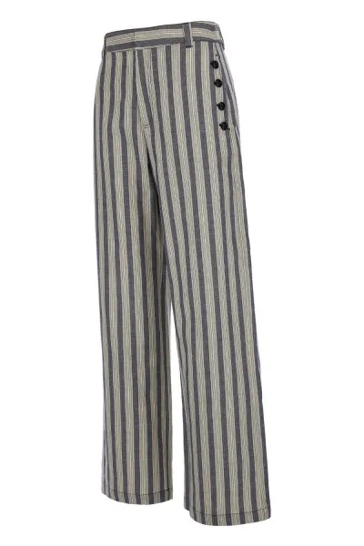 Nohavice Woolrich Marine Pant Melton Blue Stripe