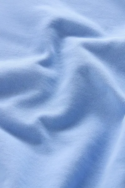 Mikina Woolrich Cotton Fleece Logo Crewneck Sea Breeze