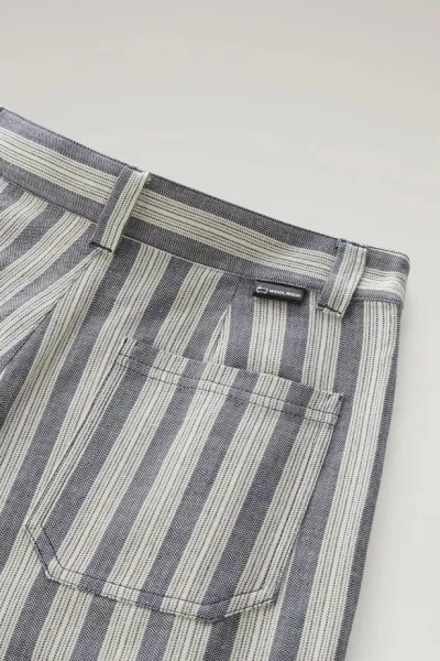 Nohavice Woolrich Marine Pant Melton Blue Stripe