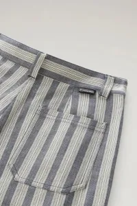 Nohavice Woolrich Marine Pant Melton Blue Stripe