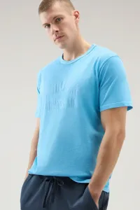 Tričko Woolrich Light Garment Dyed T-Shirt Alaskan Blue
