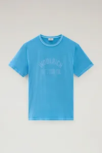 Tričko Woolrich Light Garment Dyed T-Shirt Alaskan Blue