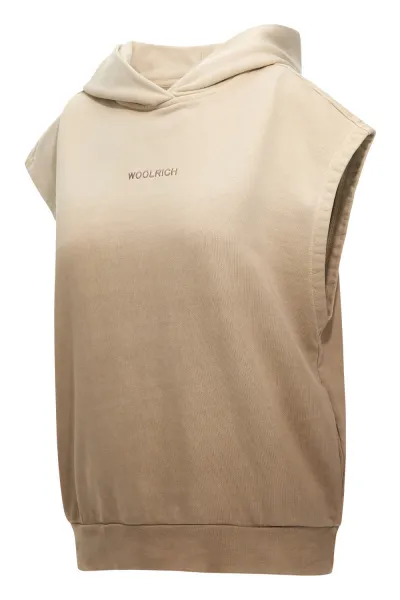Mikina Woolrich Dip Dye Sleeveless Hoodie Light Oak