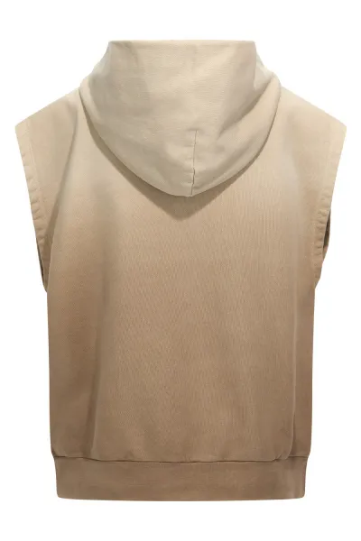 Mikina Woolrich Dip Dye Sleeveless Hoodie Light Oak