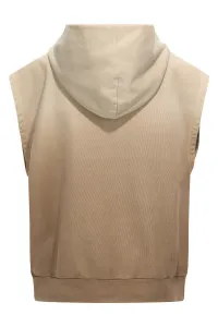 Mikina Woolrich Dip Dye Sleeveless Hoodie Light Oak