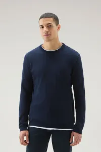 Sveter Woolrich Logo Crewneck Melton Blue