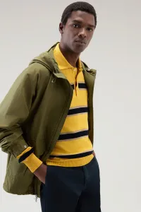 Sveter Woolrich Striped Knitted Polo Sweater Light Golden Glow Stripe