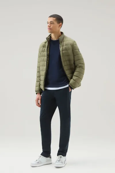 Sveter Woolrich Logo Crewneck Melton Blue