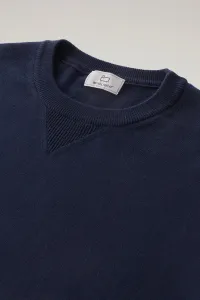 Sveter Woolrich Logo Crewneck Melton Blue