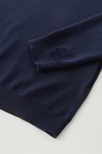 Sveter Woolrich Logo Crewneck Melton Blue