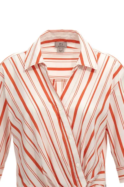 Blúzka Woolrich Stripe Poplin Blouse Plaster White Stripe