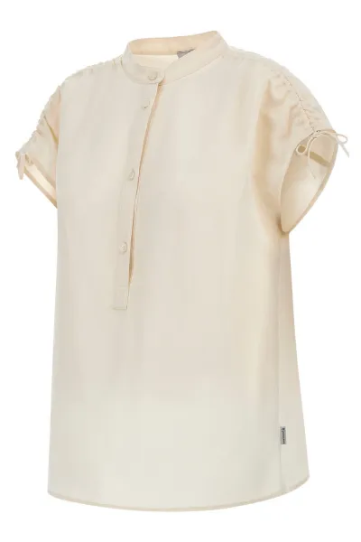 Košeľa Woolrich Viscose Linen Shirt Plaster White