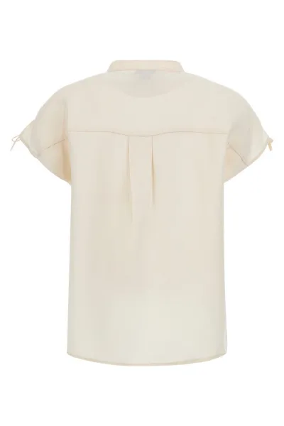 Košeľa Woolrich Viscose Linen Shirt Plaster White