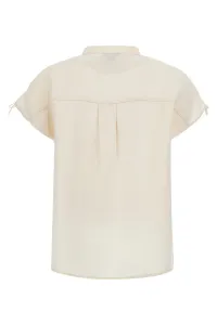Košeľa Woolrich Viscose Linen Shirt Plaster White