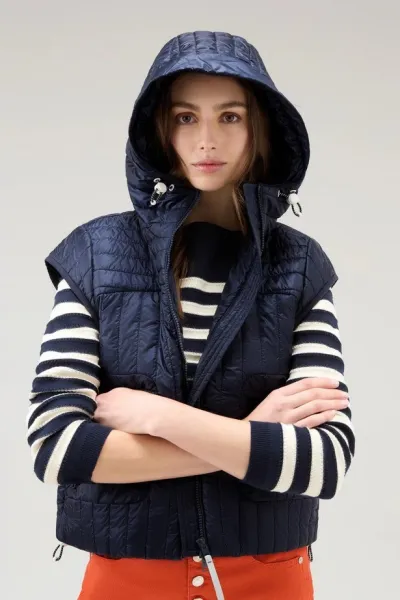 Vesta Woolrich Pertex Padded Vest Melton Blue