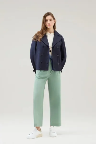 Bunda Woolrich Havice Peacoat Melton Blue