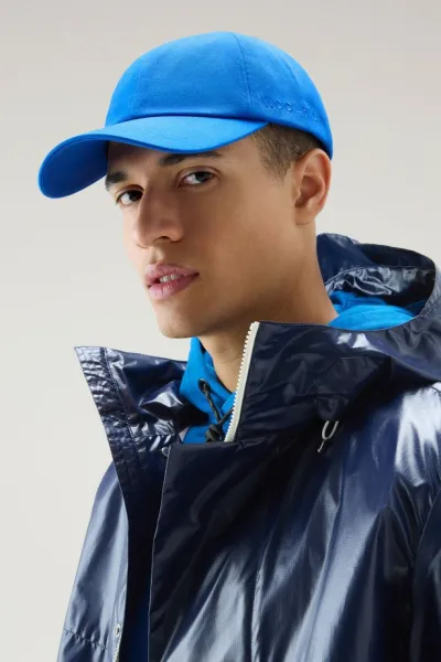 Šiltovka Woolrich Unisex Logo Baseball Cap Snorkel Blue