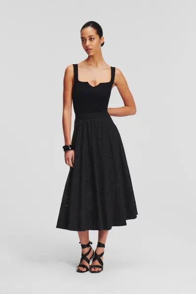 Sukňa Karl Lagerfeld Embroidery Skirt Black