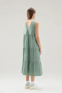 Šaty Woolrich Poplin Maxi Dress Sage