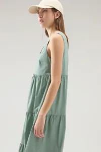 Šaty Woolrich Poplin Maxi Dress Sage