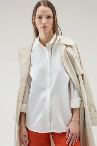 Košeľa Woolrich Poplin Shirt Plaster White
