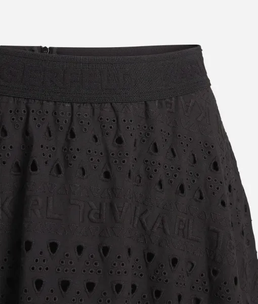 Sukňa Karl Lagerfeld Embroidery Skirt Black