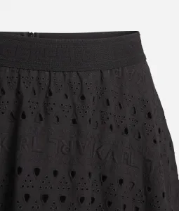 Sukňa Karl Lagerfeld Embroidery Skirt Black