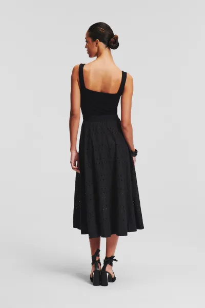 Sukňa Karl Lagerfeld Embroidery Skirt Black