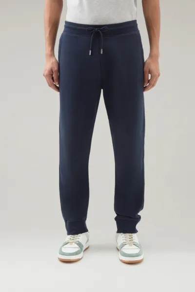 Tepláky Woolrich Logo Script Sweatpant Melton Blue