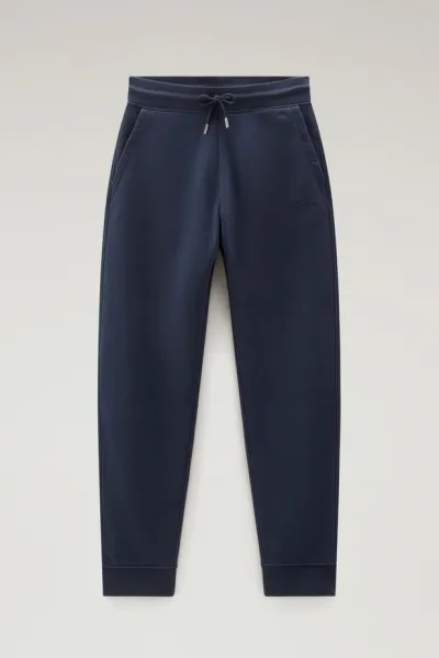 Tepláky Woolrich Logo Script Sweatpant Melton Blue