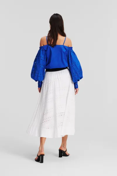 Sukňa Karl Lagerfeld Embroidery Skirt White