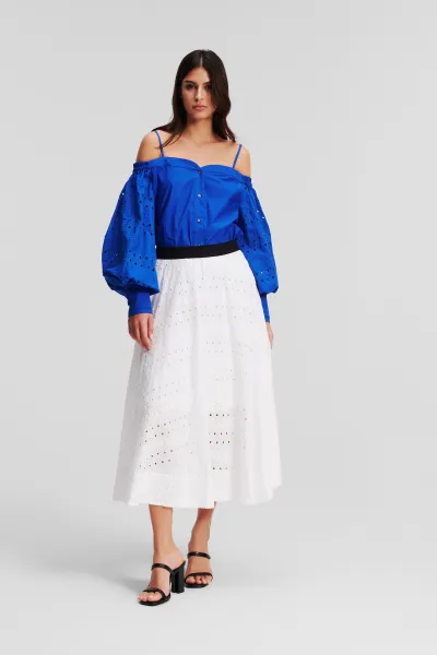 Sukňa Karl Lagerfeld Embroidery Skirt White