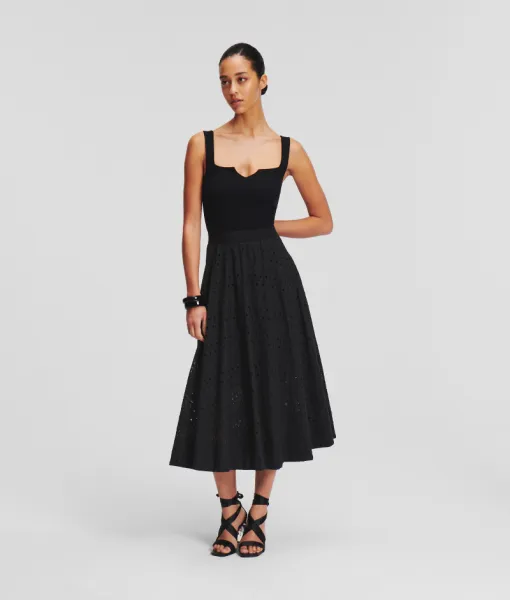 Sukňa Karl Lagerfeld Embroidery Skirt Black