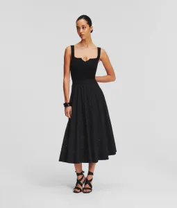 Sukňa Karl Lagerfeld Embroidery Skirt Black