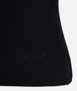Sveter Karl Lagerfeld Cut Out Knit Top Black