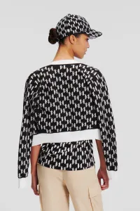 Sveter Karl Lagerfeld Kl Monogram Short Cardigan Kl Monogram Black/White