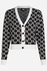 Sveter Karl Lagerfeld Kl Monogram Short Cardigan Kl Monogram Black/White