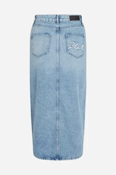 Sukňa Karl Lagerfeld Maxi Denim Skirt Light Blue Denim