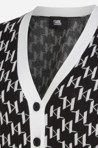 Sveter Karl Lagerfeld Kl Monogram Short Cardigan Kl Monogram Black/White